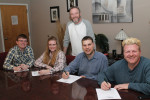 Newtown signs with Pisgah Ridge: C.J. Cain, Kati Penn-Williams, Producer Tim Surrett, Terry Poirier, Jr. Williams