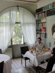 Mark Stoffel and Jon Weisberger at breakfast in Schaffhausen, Switzerland