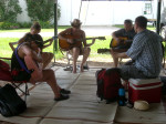 Guitar class at Bluegrass University (Jenny Brook 2013) led by Tony Watt (at right) - photo by Dick Bowden