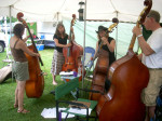 Kelly Stockwell (at left) leads the bass class at the 2013 Jenny Brook festival - photo by Dick Bowden