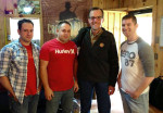 At the Motley tracking sessions: Eddie Day, Josh Pickett, Adam Steffey and Andy Lowe