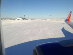 View of the runway from Rhonda Vincent's perspective waiting to deplane in St Louis