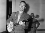 Pete Seeger with his long neck banjo