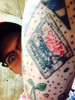 C.J. Lewandowski sporting his Pointer tattoo