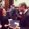 Rosanne Cash with Committee member Rep. Doug Collins before a House Judiciary Committee music licensing hearing (6/25/14).