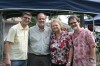 Josh Goforth, Festival Organizer Gary Leonhardt, Lorraine Jordan, and Jerry Butler at Red White and Bluegrass 2014 - photo by Jordan Laney