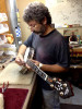 Bennie Bolling at Huber Banjos assembling the very first Workhorse model