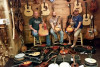Gene Hoke, Jeremy Chapman and John Chapman with the Savage Gibson collection at The Acoustic Shoppe