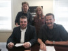 Garry West and Alison Brown with Rob Ickes and Trey Hensley as they sign with Compass Records