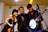 Hironobu Oda (center) with Leona and J.P. Mathes