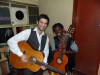 Star Moss with a young Zambian guitarist he met at the Lusaka Playhouse