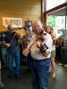 Bobby Hicks at the Zuma Coffee in Marshall, North Carolina for the Bobby Hicks Thursday Night Music Jam (7/31/15) - photo by David Rose