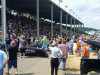Successful attempt to set the Guinness World Record for Largest Mandolin Ensemble at the Old Fiddler's Convention in Galax, VA (8/4/15) - photo by Perrie Coker