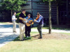 Damon Postal, Jordan Keegan, and Danny Bermel jamming on the UGA campus