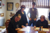 Robert and Lynda Weingartz with AirPlay Direct, R. Shannon Pollard, President of Plowboy Records, and Leah Ross with Birthplace of Country Music sign a Strategic Partnership agreement (December 2015).