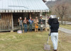 Hogslop String Band holds a lengthy pose for tintype photographer Lisa Elmaleh - photo by Josh Trivett