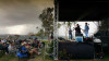 Nu Blu watches storm clouds roll in to Bluegrass On The Beach in Lake Havasu City, AZ - photo by David VanGelder