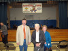 Cleo and Ruby Lemons with Jay Adams, who now promotes the annual bluegrass concerts at Sandy Ridge High School (3/21/15)