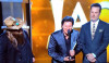 Ronnie Bowman and Barry Bales on stage at the Academy of Country Music Awards accepting Song of the Year 2016 with Chris Stapleton for Nobody To Blame