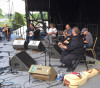 The Kruger Brothers at MerleFest 2016 with Sam Bush and Happy Traum - photo by Julie Macie