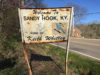 Welcome sign coming in to Sandy Hook, KY