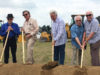 Jesse McReynolds, Larry Sparks, Del McCoury, Eddie Adcock, and J.D. Crowe at the official groundbreaking of the new International Bluegrass Music Museum in Owensboro, KY - June 23, 2016