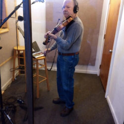 Bobby Hicks recording with Asheville Grass at Crossroads Studio