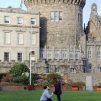 Nick Dumas proposes to his girlfriend, Hana Rass, at Dublin Castle January 10, 2017