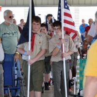 Boy Scout Troop 443 presents the colors at the 2017 Florida Bluegrass Classic (2/25/17) - photo © Bill Warren