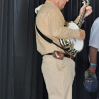 Banjo Bob plays the US military service anthems at the 2017 Florida Bluegrass Classic (2/25/17) - photo © Bill Warren