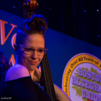 Zoe Guigueno with Della at Joe Val Bluegrass Festival (2/18/17) - photo © Tara Linhardt