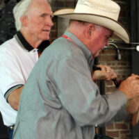 Barry Patton and Byron Berline at G Fest in Muskogee, OK - photo by Budd Hoass