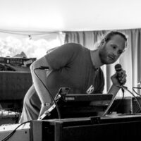 Hard working soundman Bill Anderson at Grey Fox 2017 - photo © Tara Linhardt