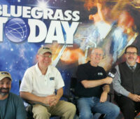 Rich LaRusso (programmer), Terry Herd, John Lawless, and David Morris at World of Bluegrass in Raleigh