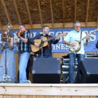 Blake Williams sits in with The Becky Buller Band at the 2017 Milan Bluegrass Festival - photo © Bill Warren