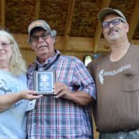 Pam and Bill Warren are inducted into the SMBMA Hall of Honor at the 2017 Milan Bluegrass Festival