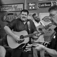 Dave Adkins Band warms up backstage at Pickin' In Parson 2017 - photo by Jeromie Stephens