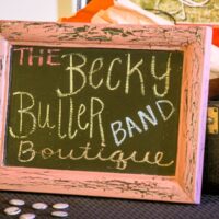 The Becky Buller Band merch table at The Holly Inn (8/11/17) - photo by Frank Baker