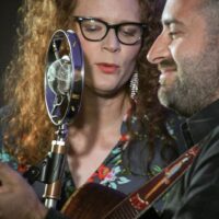 Becky Buller and Dan Boner with The Becky Buller Band at The Holly Inn (8/11/17) - photo by Frank Baker