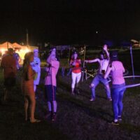 Hooping it up at the August 2017 Gettysburg Bluegras Festival - photo by Frank Baker