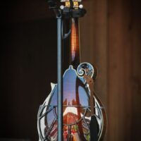 Mandolin awaits its turn with The Becky Buller Band at the August 2017 Gettysburg Bluegrass Festival - photo by Frank Baker
