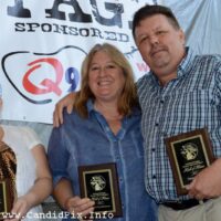 SMBMA Hall of Honor inductions accepted by Destiny Newby, Lisa McGinnis McCormack, and Dana Cupp Jr at the 2017 Blissfield Bluegrass on the River 2017 - photo © Bill Warren
