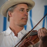 Caleb Klauder with Foghorn Stringband at the 2017 Delaware Valley Bluegrass Festival - photo by Frank Baker