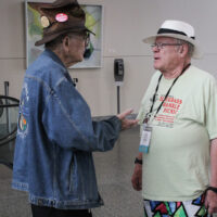 Carl Pagter and Bill Knowlton at the 2017 IBMA World Of Bluegrass in Raleigh - photo by Frank Baker