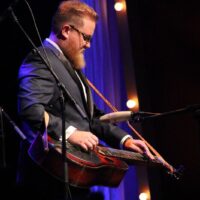 Michael Stockton with Flatt Lonesome at the 2017 IBMA Awards - photo by Frank Baker