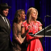 Alison Brown accepts the Recorded Event of the Year award at the 2017 IBMA Awards - photo by Frank Baker
