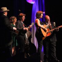 Jerry Douglas, Missy Raines, Tim O'Brien, Molly Tuttle, and Danny Paisley at the 2017 IBMA Awards - photo by Frank Baker