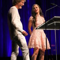 Sam Bush and Sierra Hull at the 2017 IBMA Awards - photo by Frank Baker
