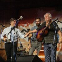 F Baker-Peter Rowan with The Travelin' McCourys at the August 2017 Gettysburg Bluegrass Festival - photo by Frank Baker