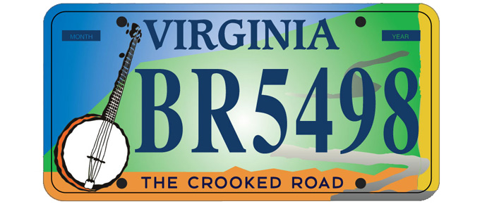 røre ved Outlook Monetære Crooked Road license plate proposed for Virginia - Bluegrass Today